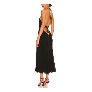 Camila Coelho Sleek Black Ivone Midi Dress Size S